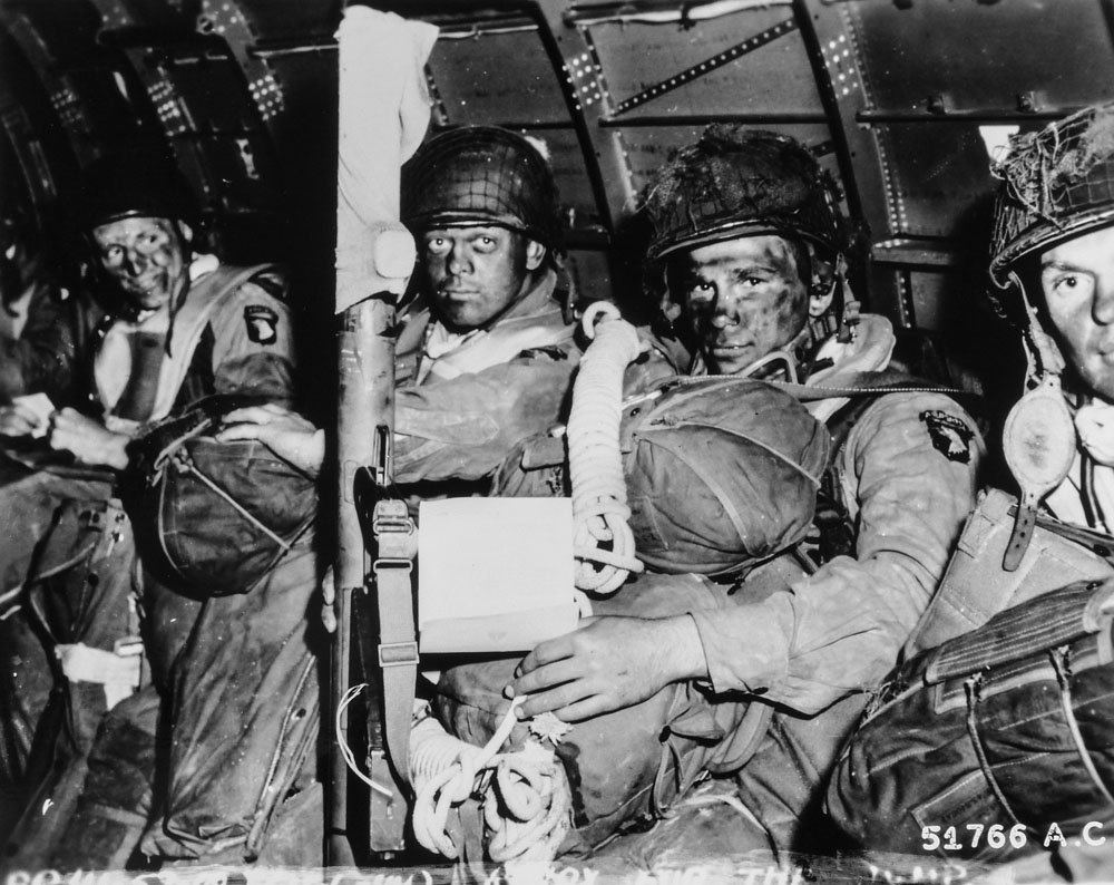 Members Of The 101st Airborne Division Loaded In A C 47 On The Evening