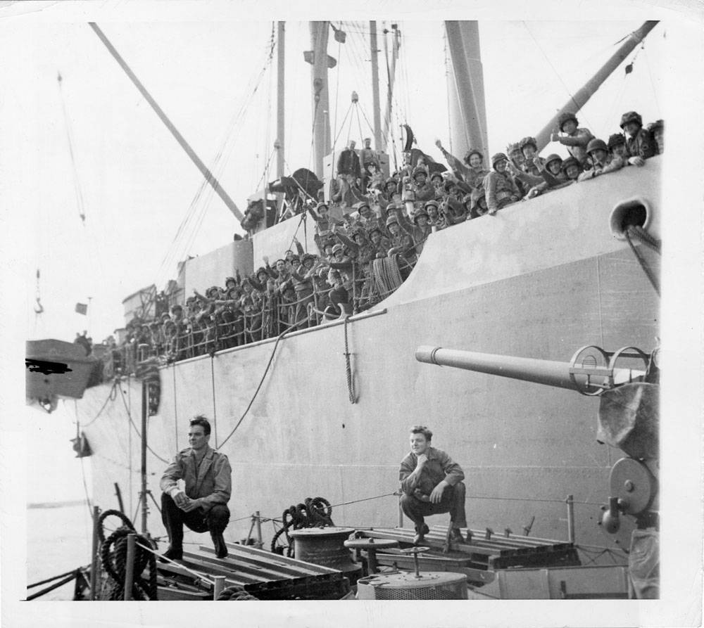 American Troops Aboard a Transport Ship Headed to France | D-Day +75 ...